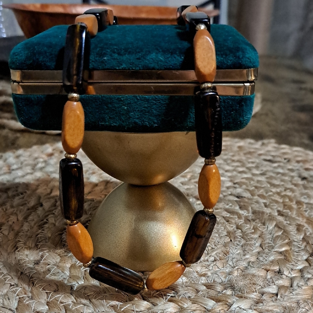 Vintage Wooden Bead Necklace